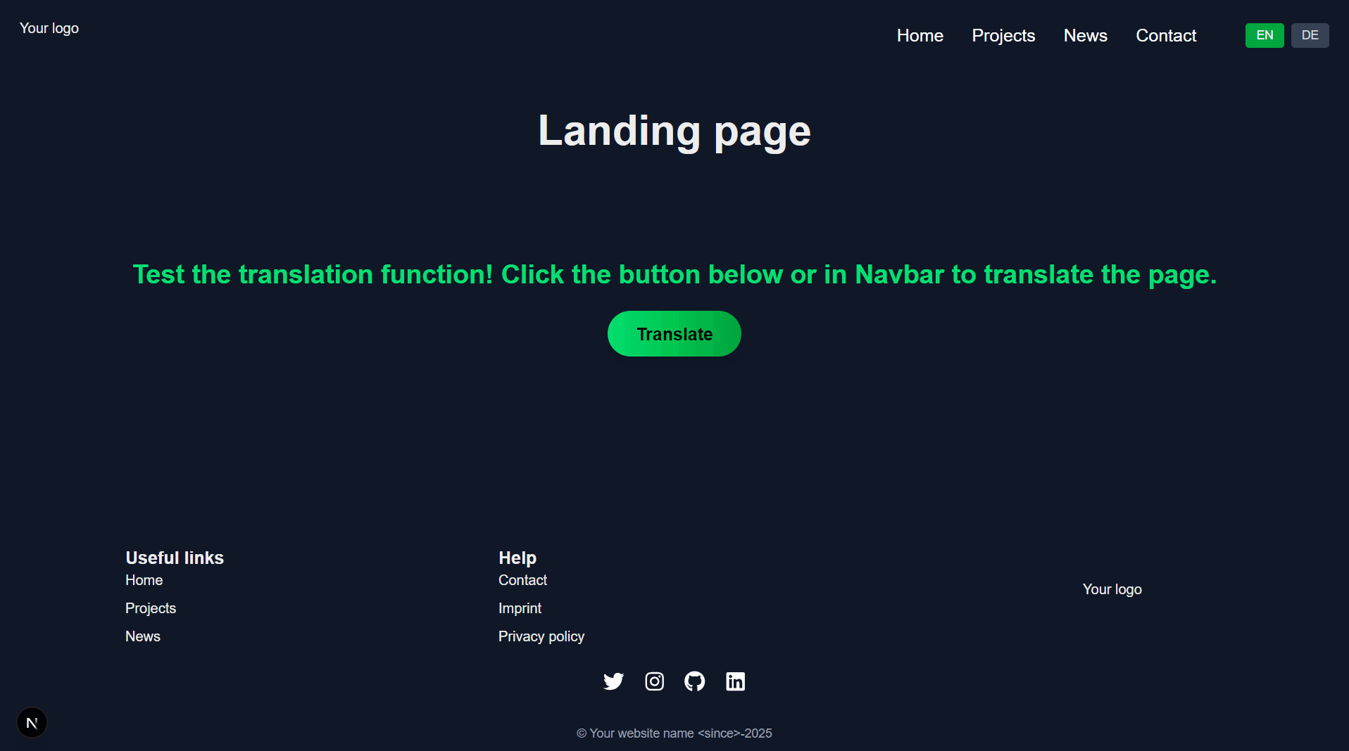 Next.JS translation template