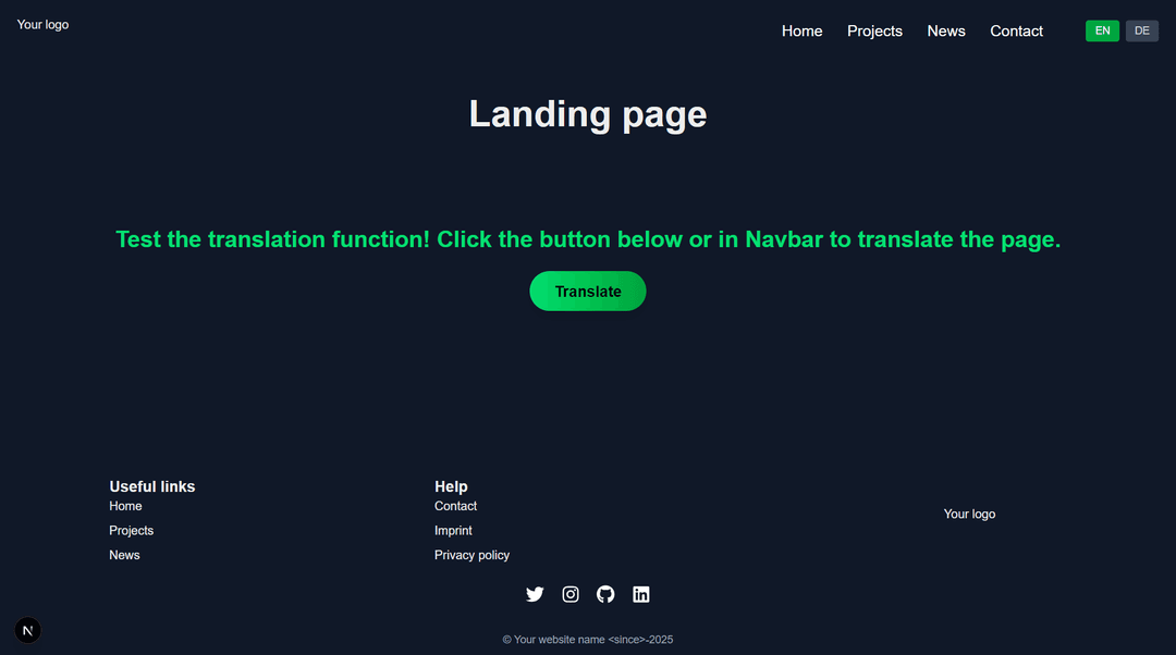 Next.js Translation Template